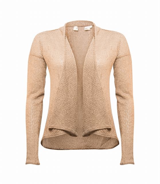 SL598 Ex UK Chainstore Taupe Pointelle Fallaway Cardigan x20
